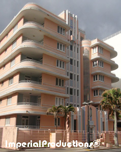 Art deco apartment building showing 1920's style