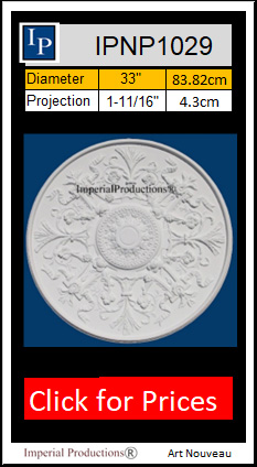 IPNP1029 Ceiling medallion art nouveau 33 inches