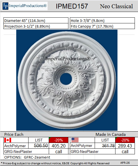 IPMED157 NeoClassical Medallion