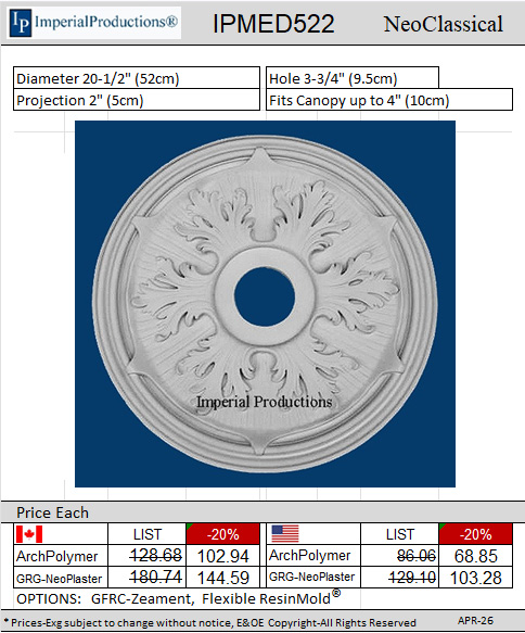 IPMED522 ceiling medallion