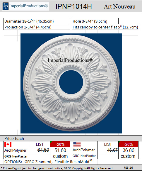 IPNP1014H Art Nouveau 18-1/4" 