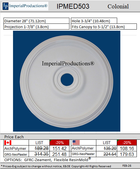 IPMED503 28" colonial medallion