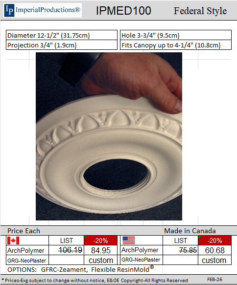 IPMED100 medallion 12-1/2" (31.75cm) 