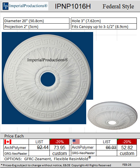 IPNP1016H Federal Medallion