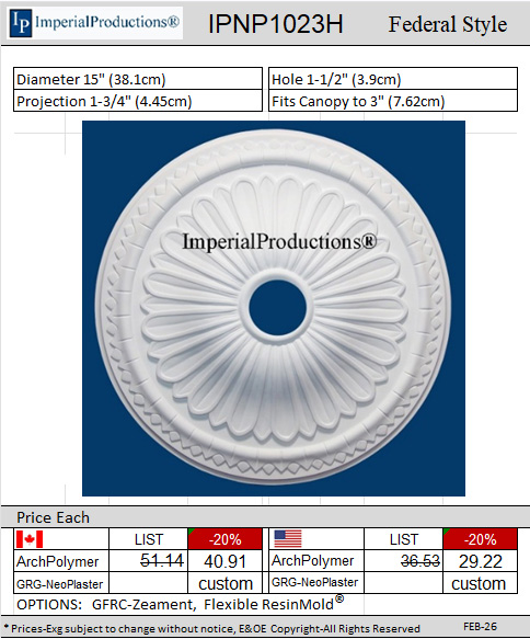 IPNP1023H medallion 15" 