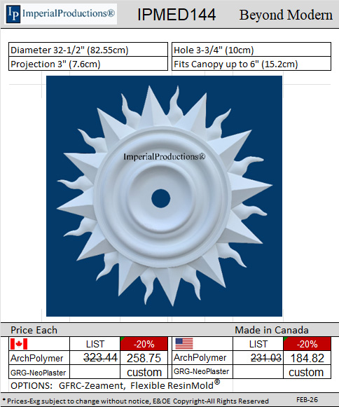 IPMED144 sun medallion 32-1/2" diameter