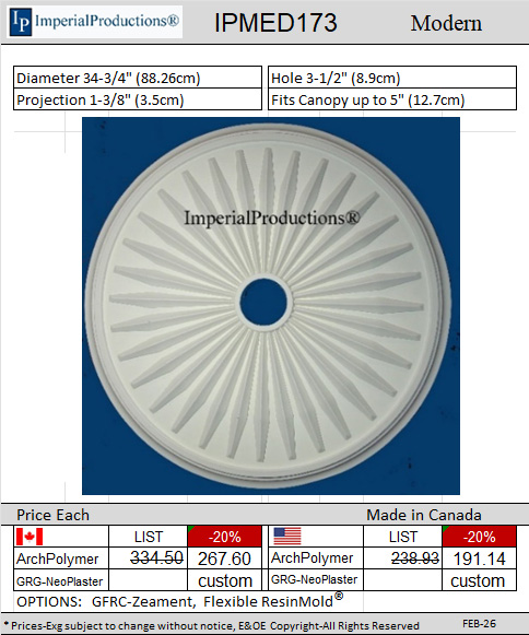 IPMED173 medallion 34-3/4"