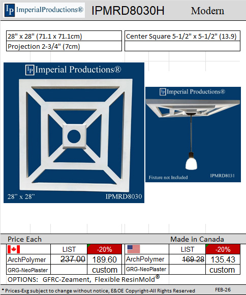 IPMRD8030H square medallion 28" x 28" 