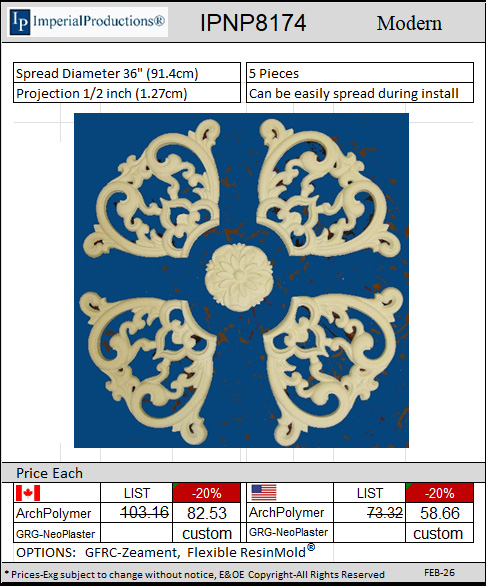 IPNP8174 - 4 piece medallion