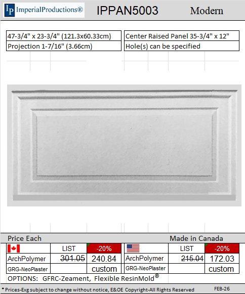 IPPAN5003 panel 47-3/4" x 23-3/4" 
