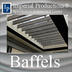 Baffels for ceilings made from non wood materials