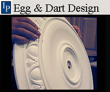 Ceiling medallions and rings with egg and dart pattern